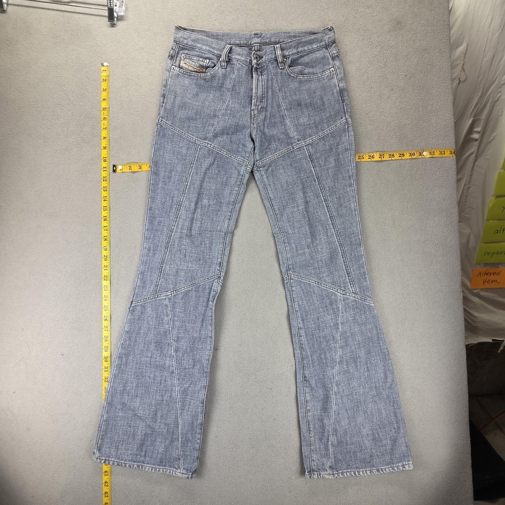 Diesel Jeans Womens 31x34 Blue Bootcut‎ Flare Light Wash Panel Seamed Denim
